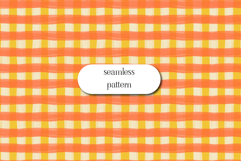 Coral Yellow Gingham Seamless Brush Check Pattern Product Image 1