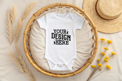 Baby Bodysuit White Mockups, Bodysuit Mockup Product Image 1