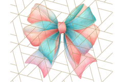 Coral and Aqua Christmas Clipart PNG, Pastel Holiday Art Product Image 2