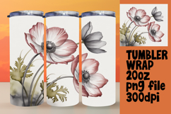 Sublimation Artwork for 20oz Tumbler , Flowers Product Image 1
