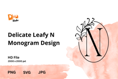 Delicate Leafy Monogram Design Product Image 1