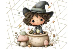 Spooky Little Witches Halloween Clipart PNG Product Image 2