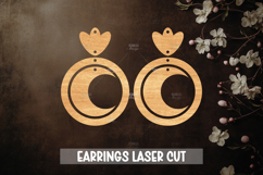 Celestial Style Laser Cut Earrings SVG File Product Image 1