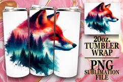 Whimsical views 20oz tumbler wrap, Animals Art Product Image 1