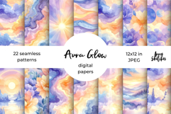 Aura Glow Pastels Digital Paper Seamless Pattern Bundle Product Image 1