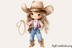 Little Cowgirl Clipart Sublimation PNG Product Image 1