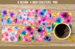 Colorful Dandelion Sqaure Coaster Sublimation Designs Product Image 1