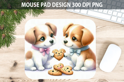 Watercolor Dog Mouse Pad Sublimation - Valentines PNG Product Image 1