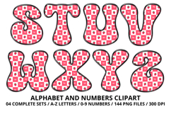 Summer Alphabet &amp; Numbers PNG Clipart Doodle Letters 300 DPI Product Image 4