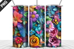 Flowers Tumbler Wrap | Sublimation Design | Tumbler PNG Product Image 1