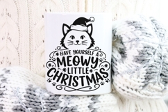 Have Yourself A Meowy Little Christmas Svg, Cat Lover Svg. Product Image 10