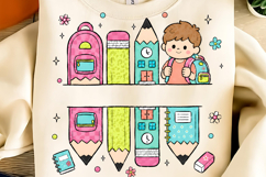 Preppy Pencil Teacher Name Custom PNG, CUSTOM Name Teacher Product Image 1