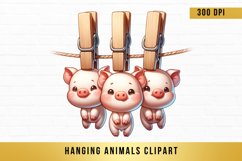 cute hanging animals clipart, hanging animals sublimation Product Image 1