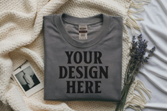 Ash Gildan 5000 Flat Lay Tshirt Mockup, G5000 mockup, trandy Product Image 1