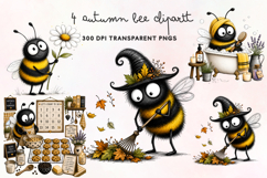 Autumn Bee Clipart PNG Product Image 1