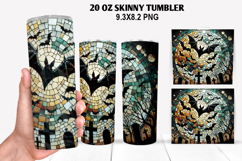 Bats Skinny Tumbler 20oz Wrap Design, Halloween Tumbler PNG Product Image 1