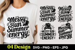 Messy Bun Summer Energy SVG PNG Product Image 1