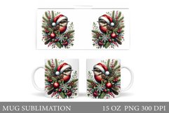 Cute Bird Mug Design. Christmas Mug Sublimation Product Image 1