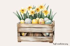 Springtime Daffodils Easter Clipart PNG Product Image 1