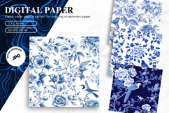 Chinoiserie Floral Pattern Background Vintage Digital Paper Product Image 1