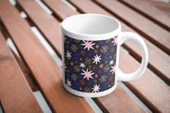 Black whimsical hand drawn Christmas pattern with snowflakes Product Image 2