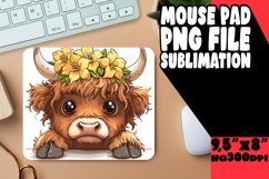 Peeking Cow Sublimation Mouse Pad Farm Theme Product Image 1