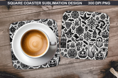 Halloween Coaster Sublimation, Halloween Coaster PNG Design Product Image 1