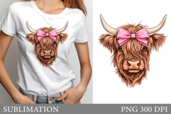 Highland Cow Sublimation. Cow T-Shirt Sublimation Product Image 1