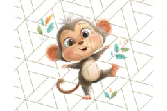 Zoo Monkeys Clipart, Cute Cartoon Jungle Monkeys PNG Product Image 2