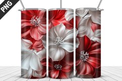 3D Flowers Tumbler Wrap | Sublimation Design | Tumble PNG Product Image 3