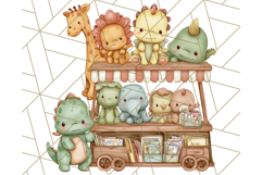 Cute Cartoon Dinosaur Clipart PNG, Prehistoric Animals PNG Product Image 2