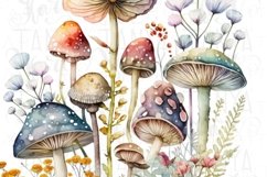 Mushrooms And Flowers Clipart Product Image 2