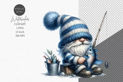 Gnome clipart, Fishing gnome clipart, Father's day Product Image 1