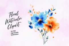 Watercolor floral clipart sublimation Product Image 1