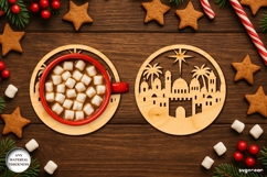 Nativity Coffee Coaster Laser Cut | Drink Coaster | SVG Product Image 1