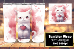 RICH 20oz Tumbler Template for Gifts , Cute Cat Product Image 1