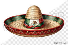 Traditional embroidered Mexican sombrero hat PNG Clipart Product Image 1
