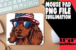 Mouse Pad Design Dog with American Flag Product Image 1