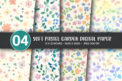 Soft Pastel Garden Digital Paper Product Image 1