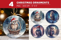 rounded christmas ornament owl Product Image 1