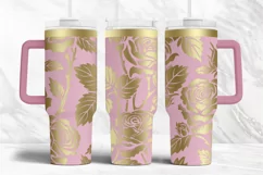 Tumbler laser svg| 40oz Tumbler Vintage Roses flowers wrap Product Image 1