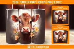 Highland Cow Tumbler Designs, Sublimation Wrap Product Image 1