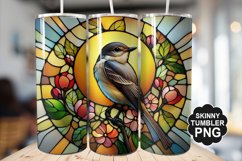 Eastern Phoebe Single Bird Stained Glass - Tumble Design Product Image 1