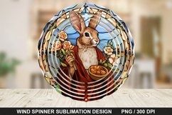Bunny Stained Glass Wind Spinner, Easter Wind Spinner Design Product Image 1