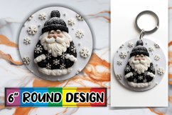 Sublimation Round Design 3D Santa Claus Christmas Product Image 1