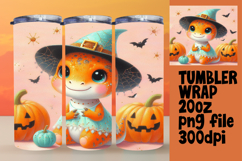 Unique 20oz Gift Tumbler Template , Halloween Dino Product Image 1