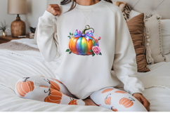 Watercolor Rainbow Floral Pumpkin Clipart | Floral Pride Set Product Image 2