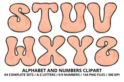 Summer Alphabet & Numbers PNG Clipart Doodle Letters 300 DPI Product Image 4
