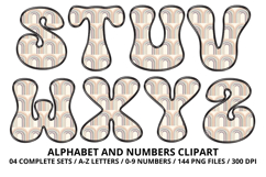 Retro Groovy Alphabert PNG 70s Numbers &amp; Letters 300 DPI Product Image 4