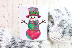 Preppy Brushstroke Snowman Png, Snowman Sublimation Png. Product Image 7